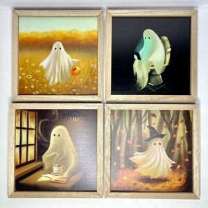 Set of 4 Viral TikTok Target Bullseye Playground Halloween Ghost Pictures